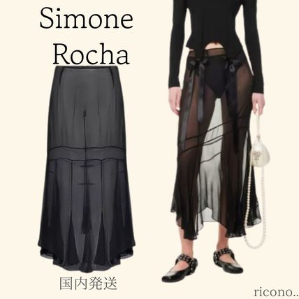 SIMONE ROCHA シモーンロシャ ミディ スカート 関税込＊［Simone Rocha］スパンコールチュールミディスカート