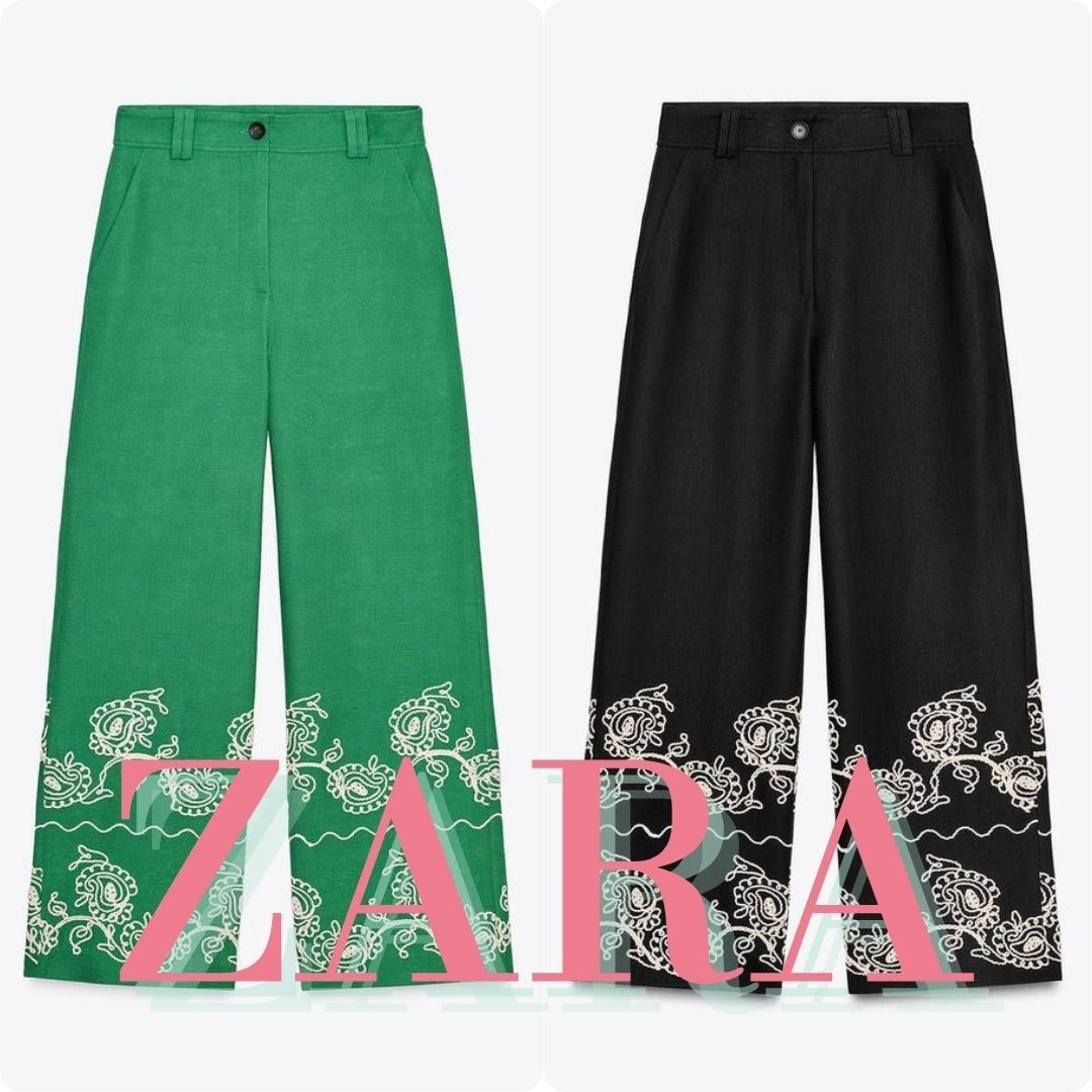 ZARA ZW COLLECTION 刺繍入りキュロットパンツ 2731/104