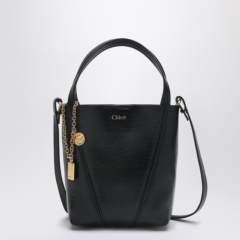 【関税&送料込】Chloe Small Spin Black Leather Tote Bag
