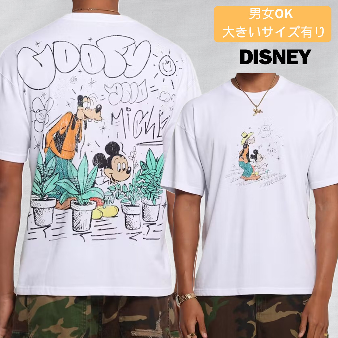 海外限定☆DISNEY ディズニー ミッキー & グーフィー Tシャツ