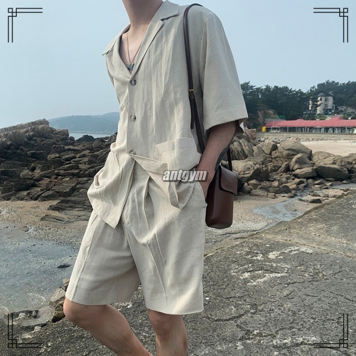 リネン カジュアルセットアップ M〜2XL
