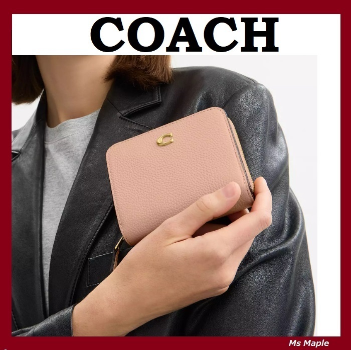 カラーレザー☆かわいい【COACH】コンパクト財布 ビルフォード♪