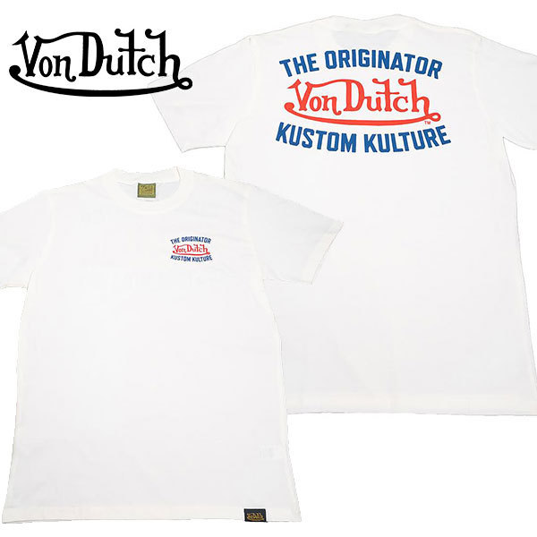 Von Dutch☆Tshirt バックロゴプリント コットン 半袖 Ｔシャツ