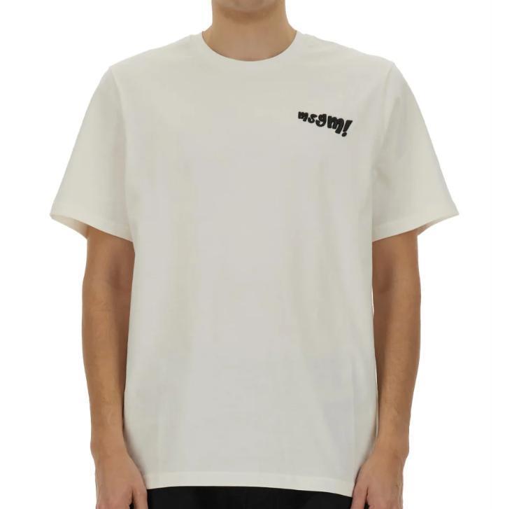 MSGM Logo Embroidered Jersey Ｔシャツ
