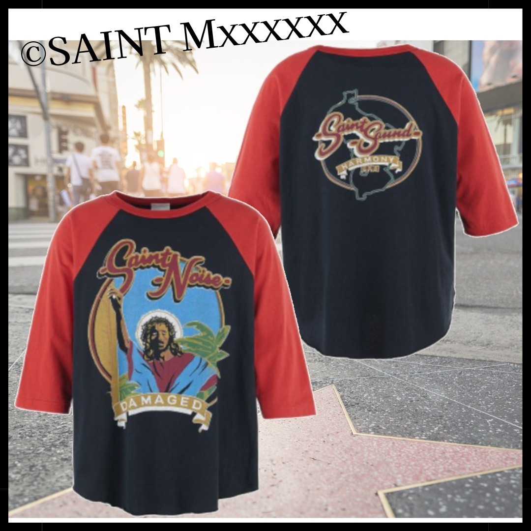 【SAINT Mxxxxxx】LM_SS TEE / SNT NOISE / BLACK Tシャツ