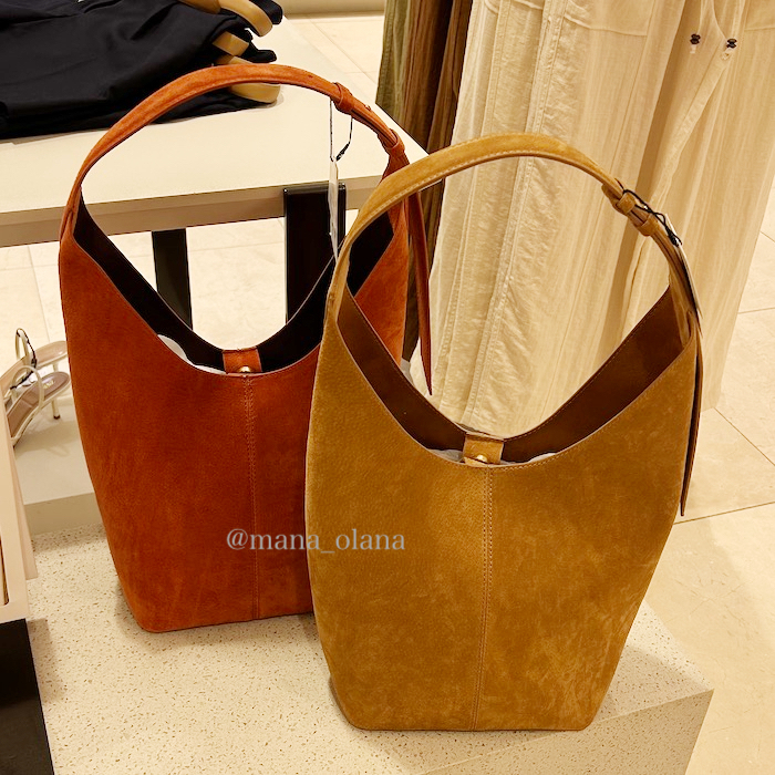 ★ZARA★ハンドルディテール入り*マキシレザーバケットバッグ