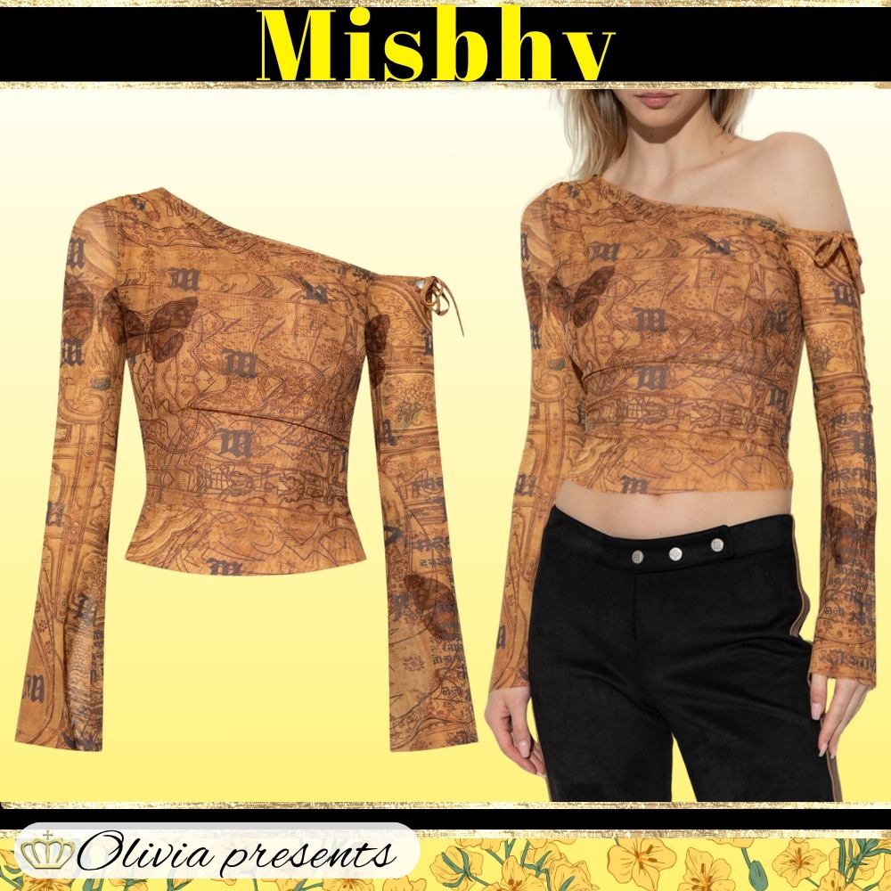 Misbhv＞＞＞グラフィックプリント オフショルダートップ