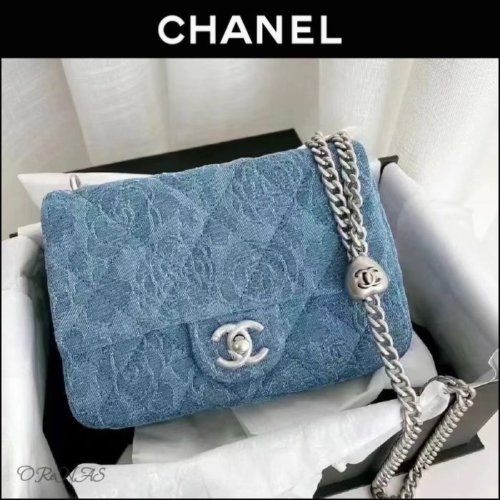 【デニム×花柄が最高に可愛い♪】CHANEL フラップバッグ デニム