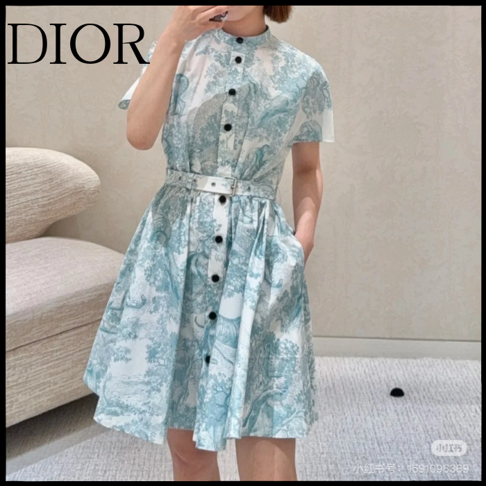 【清涼感あふれる♪】DIOR ショート シャツドレス