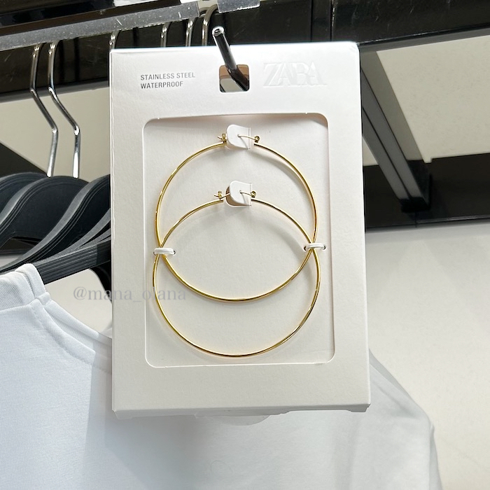 国内発送★ZARA★防水ラージフープピアス