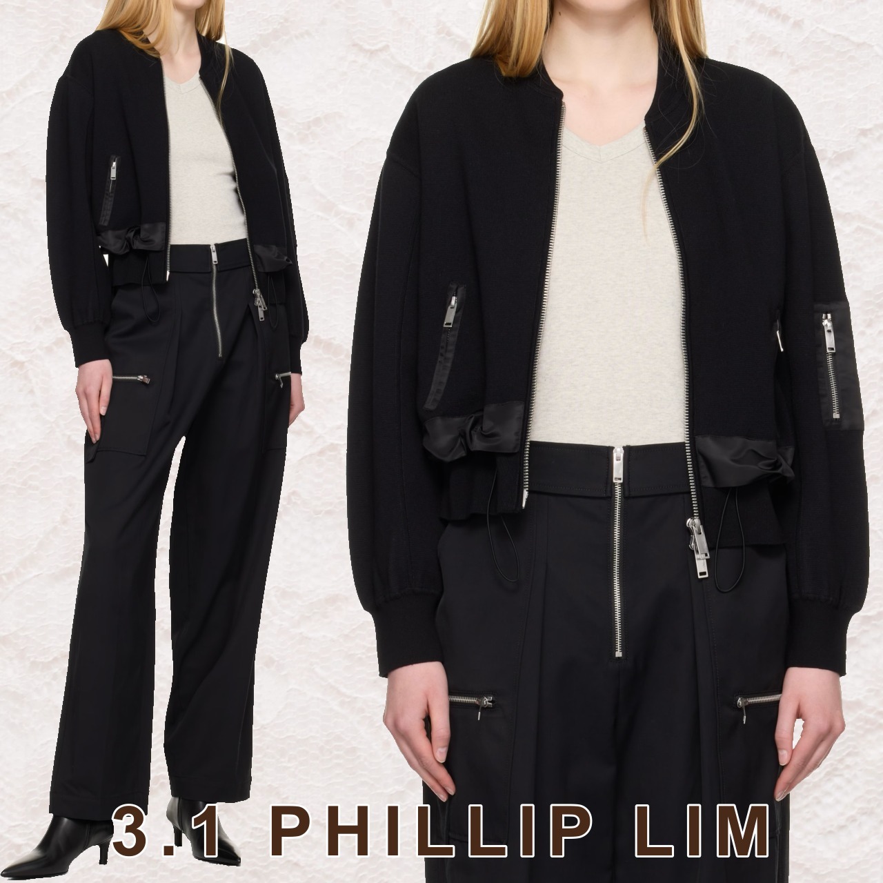【3.1 PHILLIP LIM】ダブルレイヤー ボンバージャケット