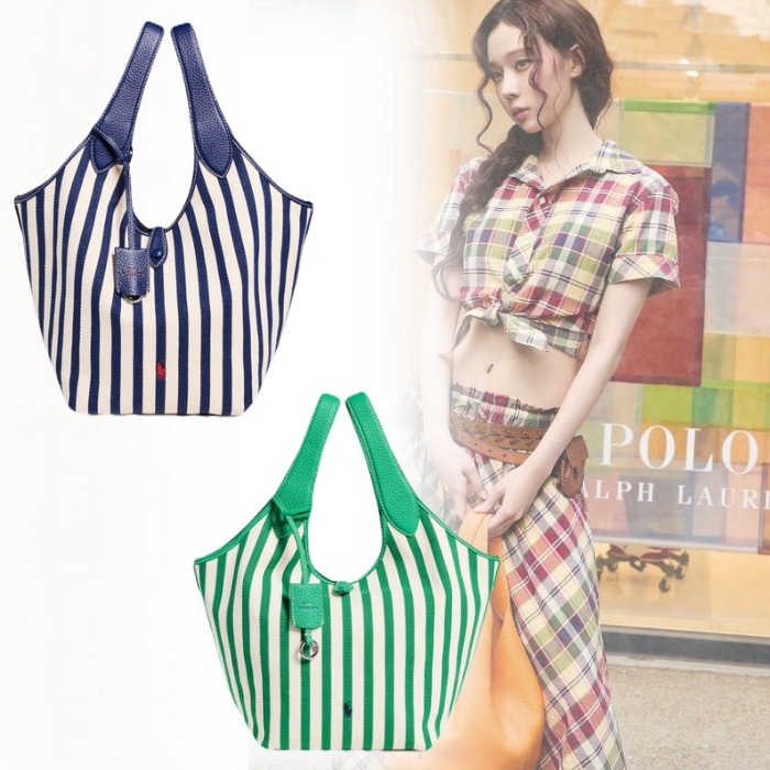 【Polo Ralph Lauren】PLAY キャンバス ストライプトート