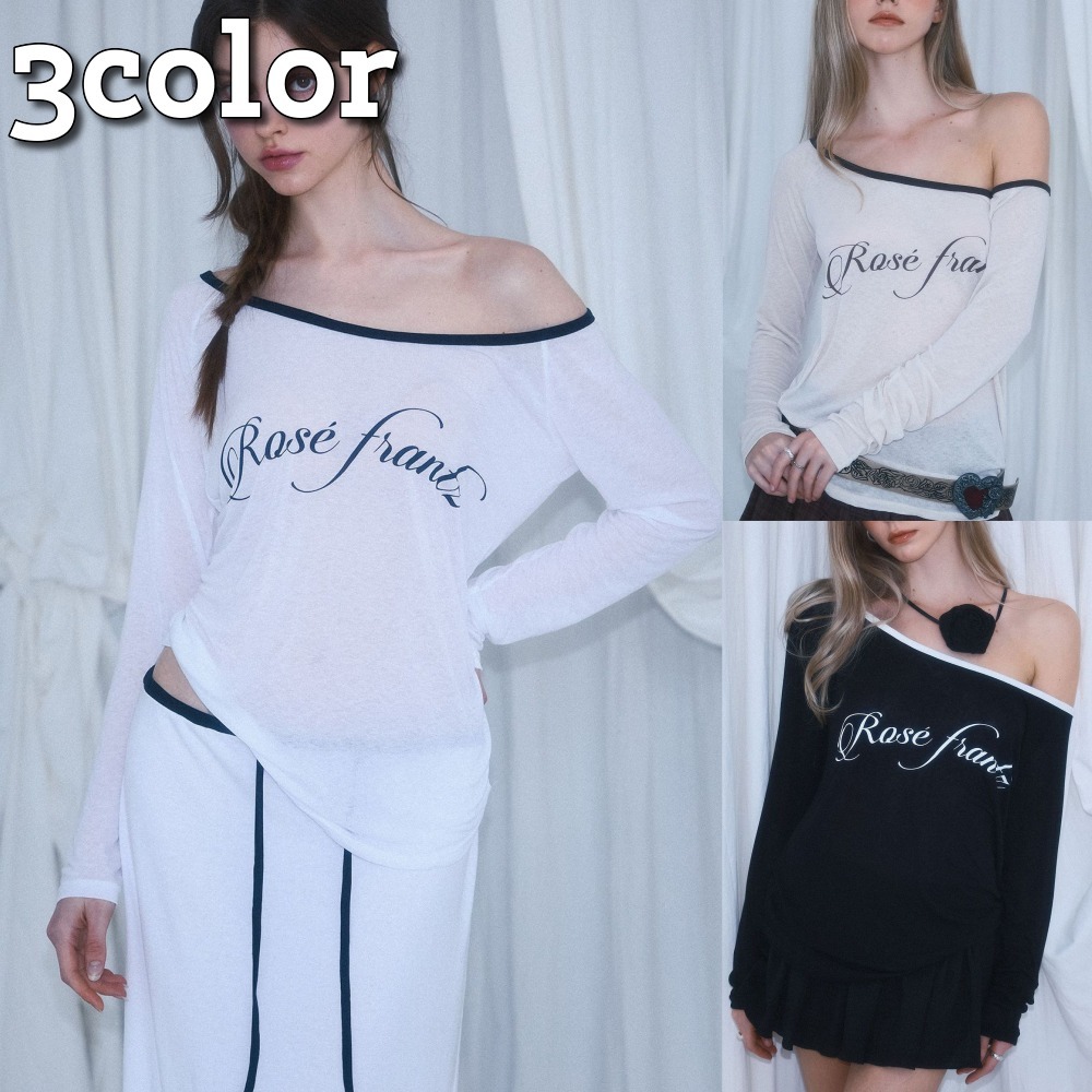 Rose Frantz★韓国★人気★Sheer Lettering Long Sleeve 追跡付