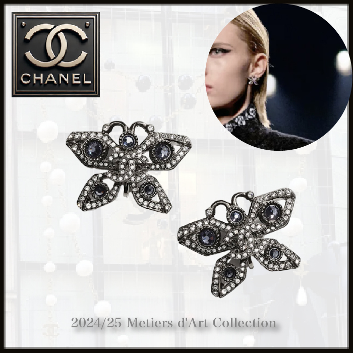 【上品な輝きに心ときめく】CHANEL 蝶モチーフ ピアス
