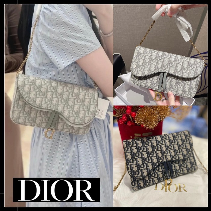 【かわいいサイズ感☆】DIOR Saddle チェーンポーチ ミディアム