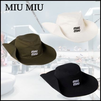 Iu ホワイト（白）系 MiuMiu(ミュウミュウ) ハット(レディース