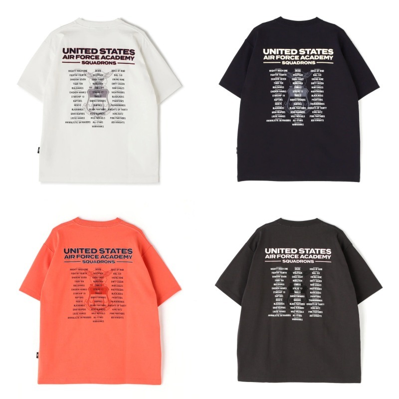 【AVIREX】USAFA SQUADRONS EMBROIDERY T-SHIRT 4色展開