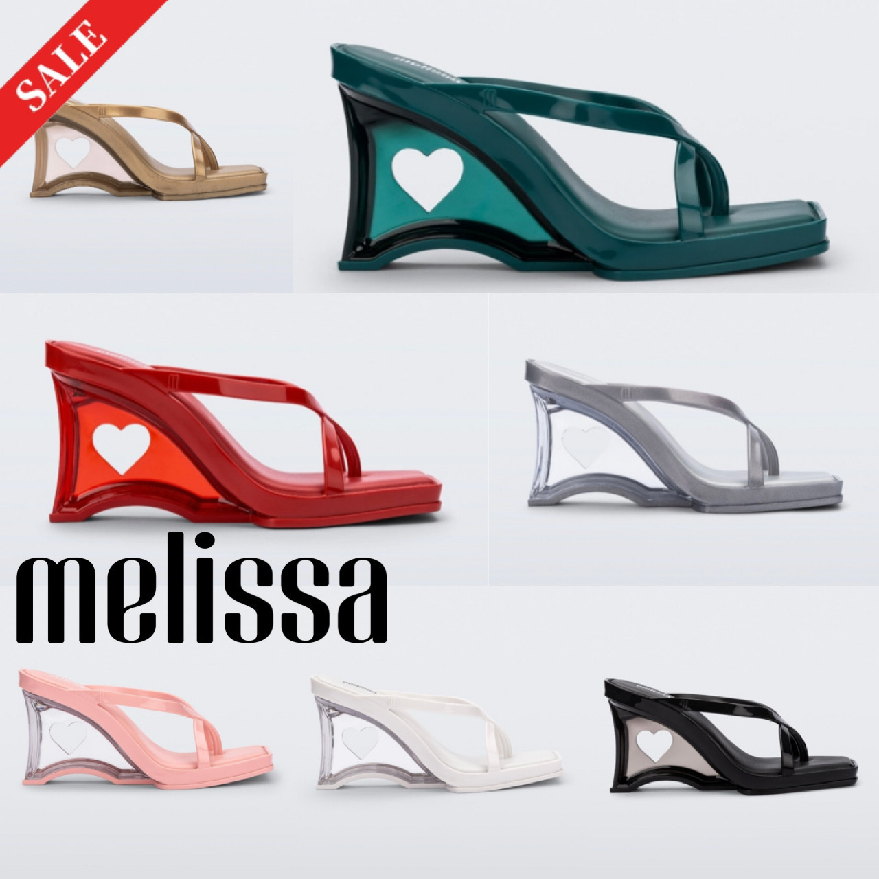 【限定SALE！！】安定感◎Melissa ハート クリアヒールサンダル