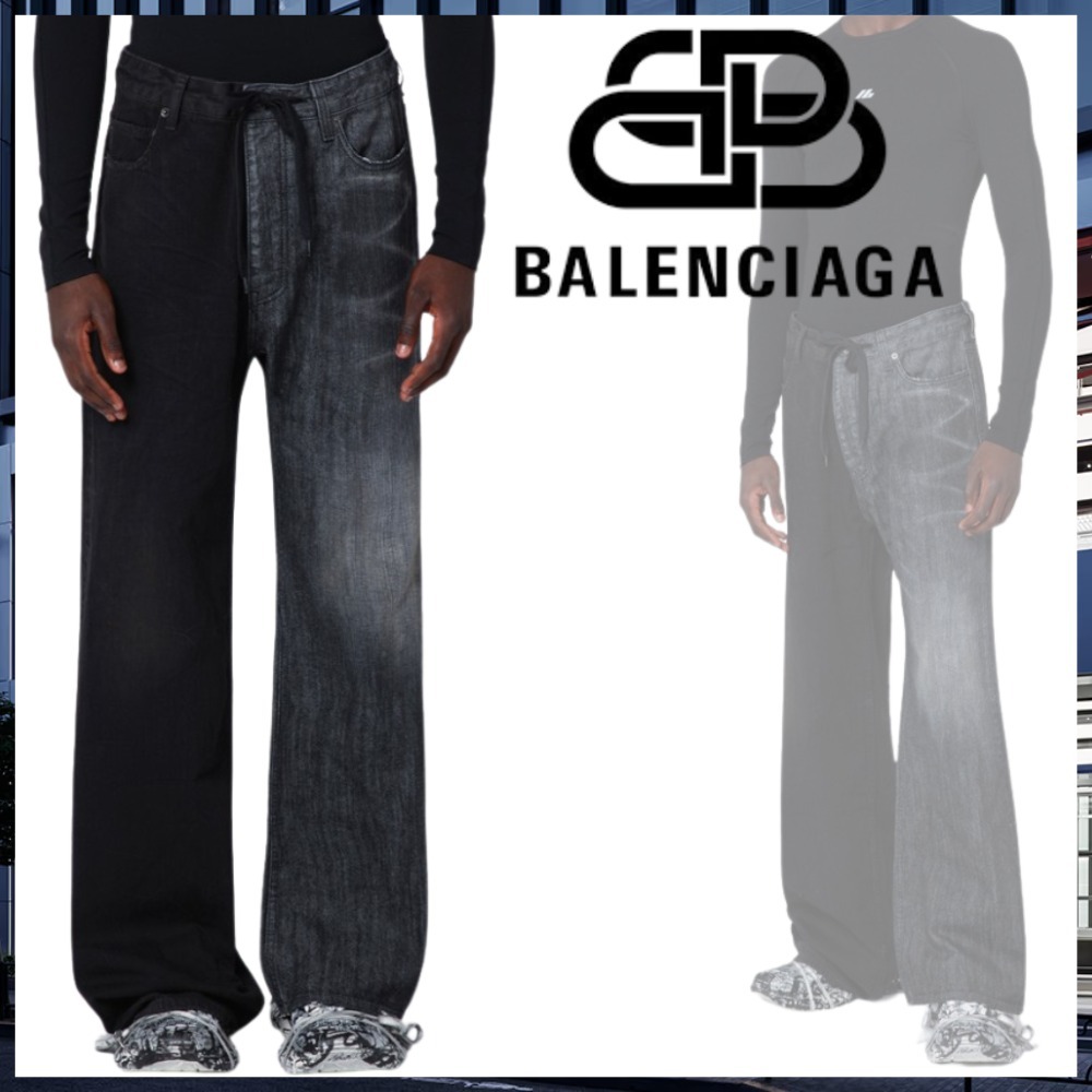 【BALENCIAGA】ブラックフィフティフィフティジーンズ
