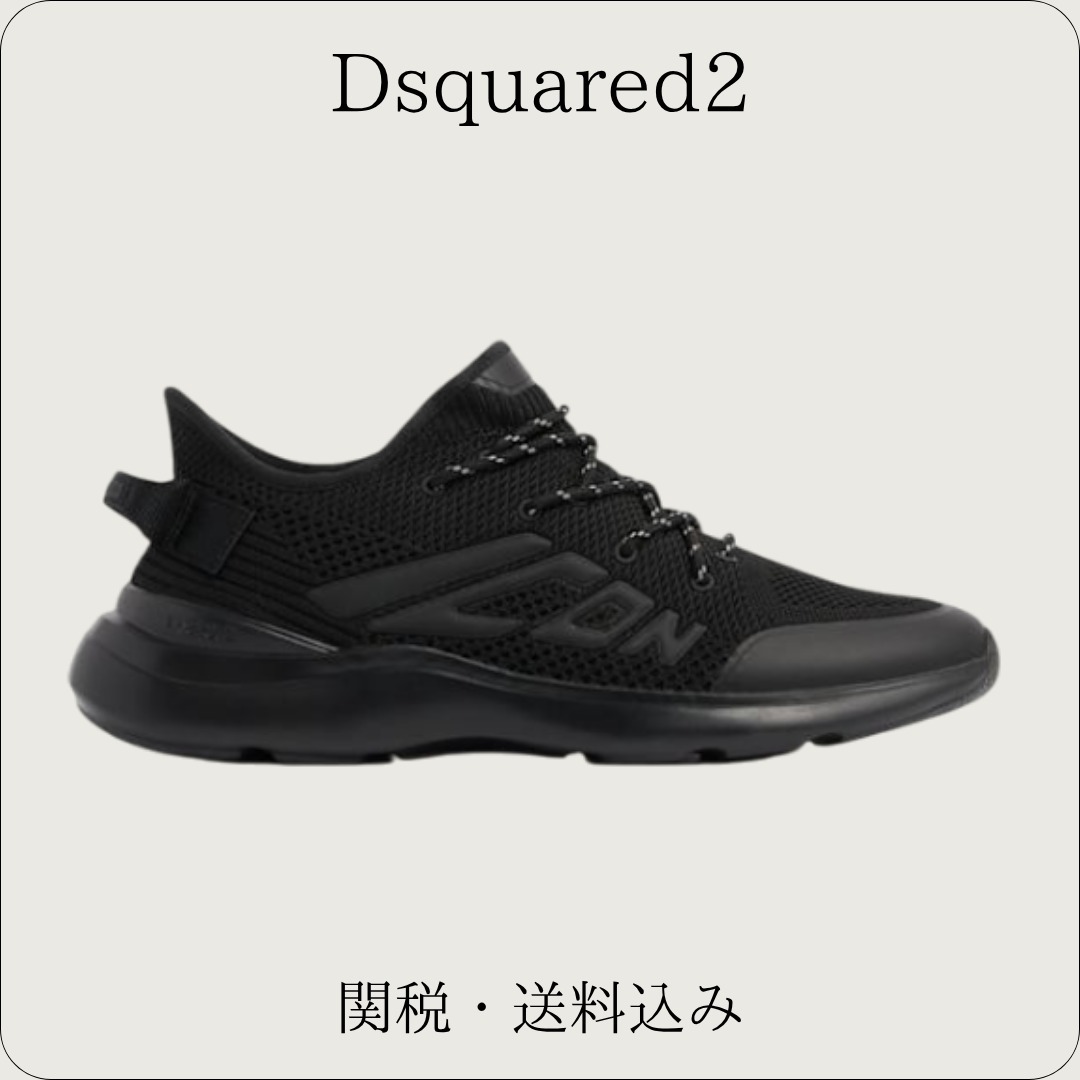 Dsquared2【leather sneakers☆ブラック/ホワイト】関税送料込