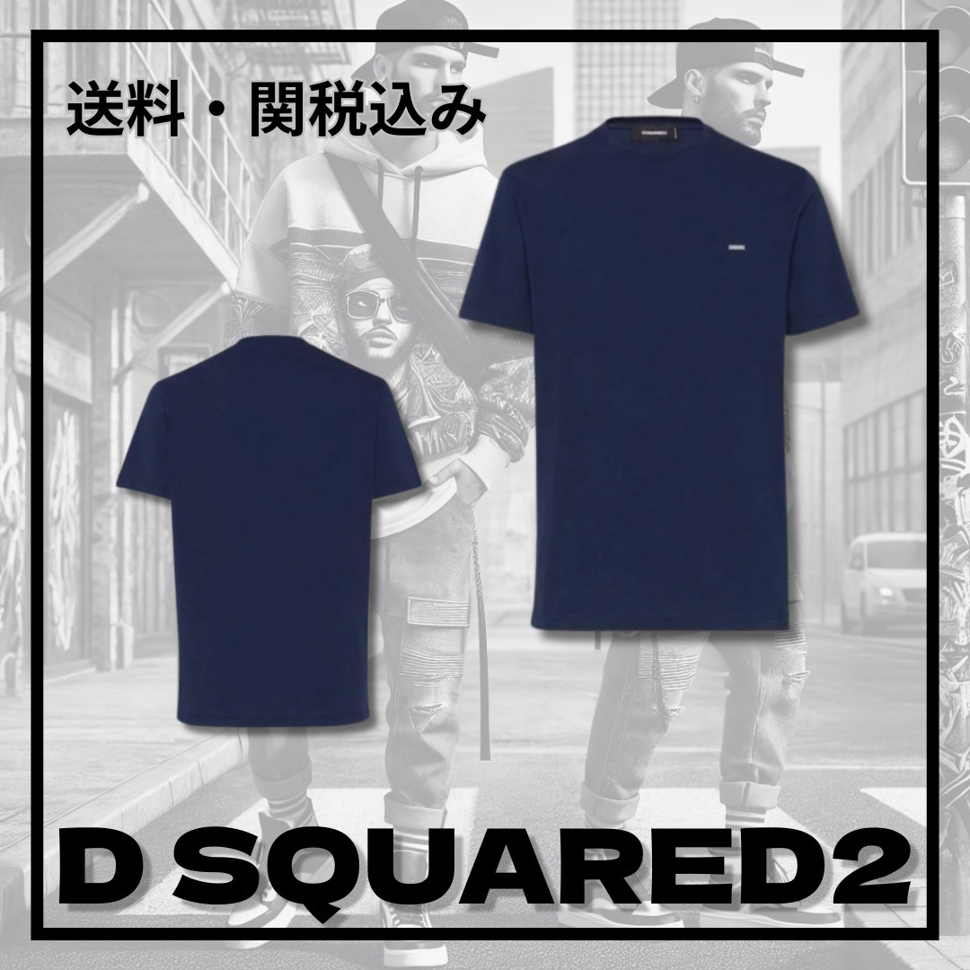 関税込み＊D SQUARED2＊ロゴ プレート クルーネック 半袖Tシャツ