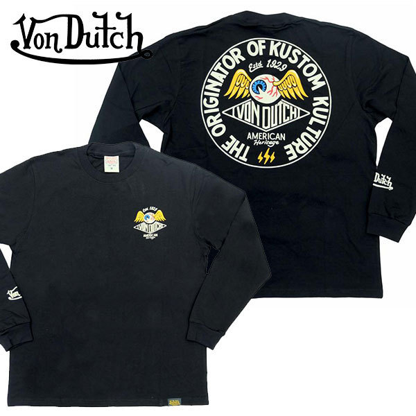 Von Dutch☆Tshirt バックロゴプリント コットン 長袖 Ｔシャツ