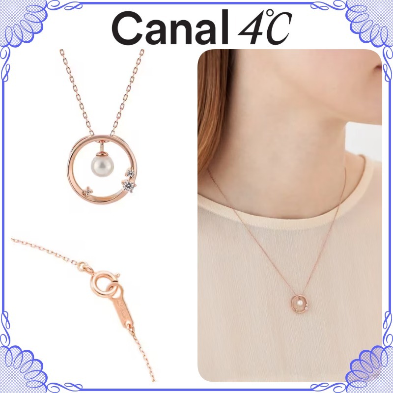 大人気!! Canal ４℃ シルバー 3way サークル パールネックレス