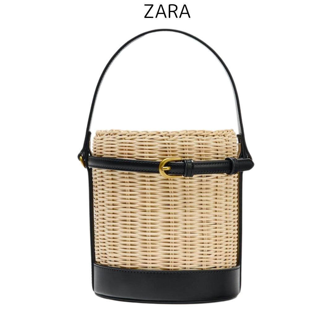 2025SS＜ZARA＞編み込みトップス仕様ハードハンドバッグ