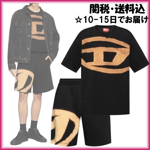 DIESEL■ディーゼル オーバルロゴD 半袖 ショーパン SETUP 黒