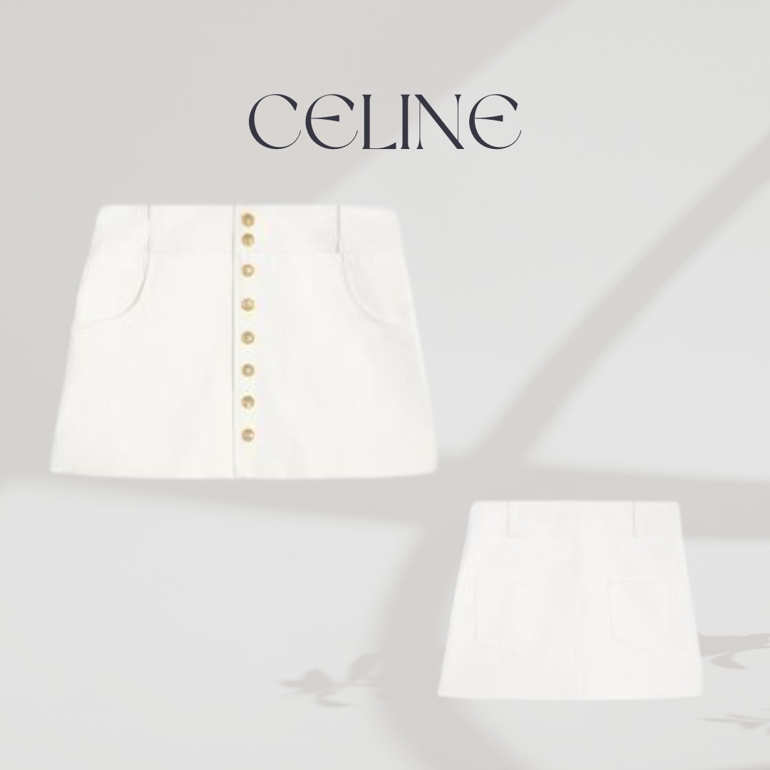 ミニスカート [CELINE] | TRAPEZE MINI SKIRT IN COTTON TWILL 2J687539W.01OW