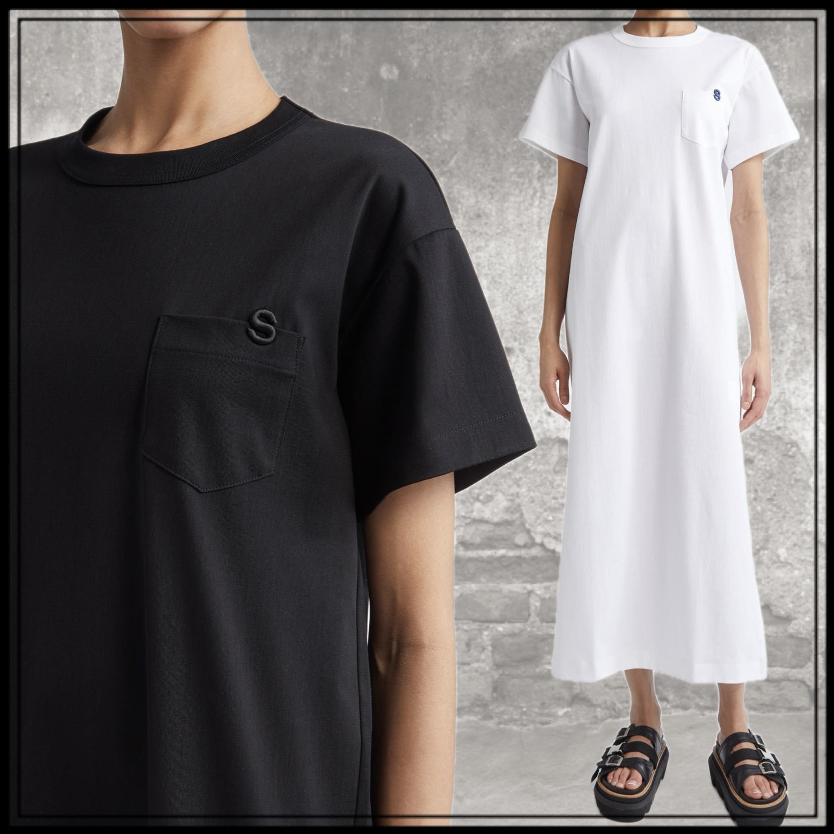 ■sacai■サカイ■Embroidered Logo Jersey T-Shirt Dress■