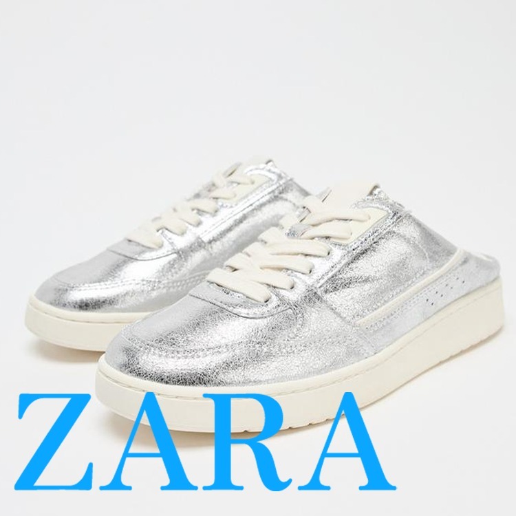 【ZARA】メタリックエフェクト入りミュールスニーカー 5433/510