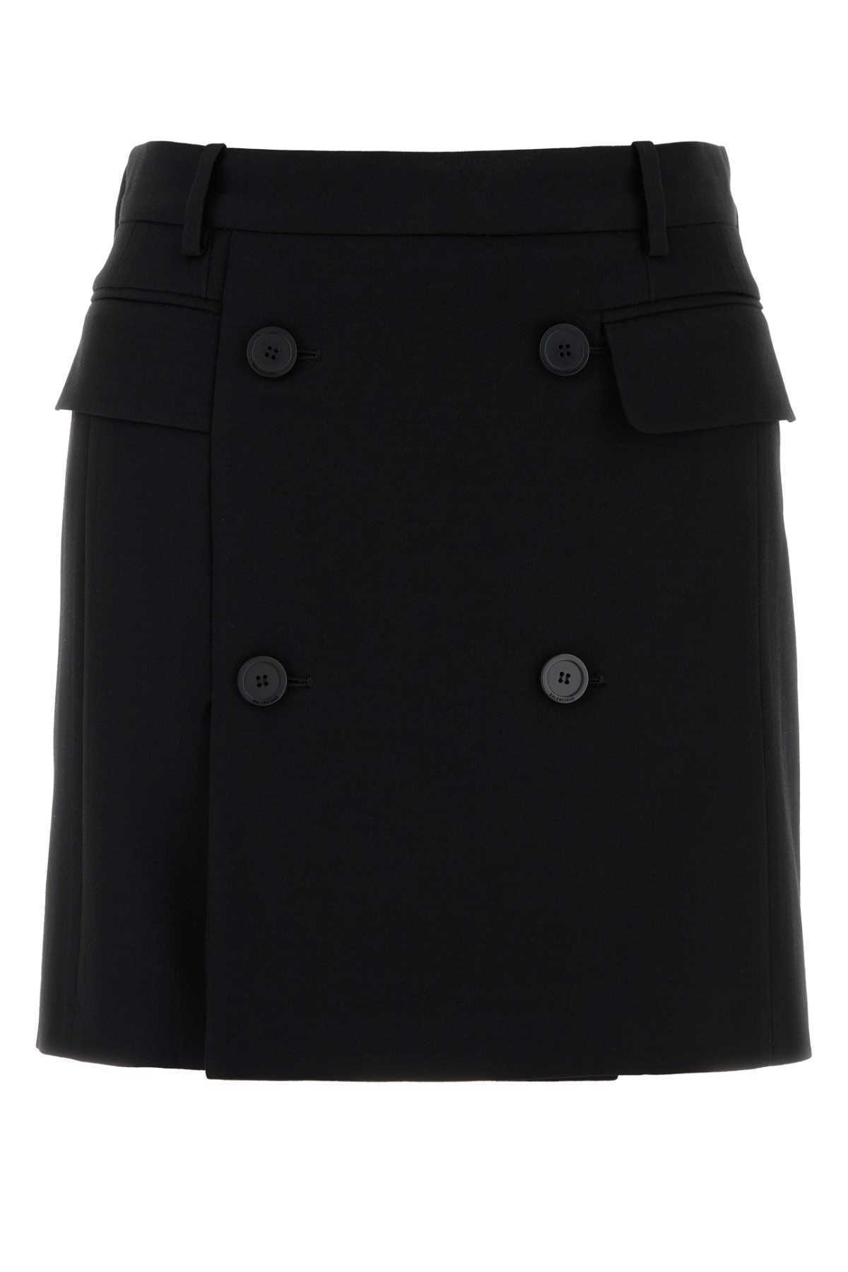 スカート BALENCIAGA Black Twill Mini Skirt