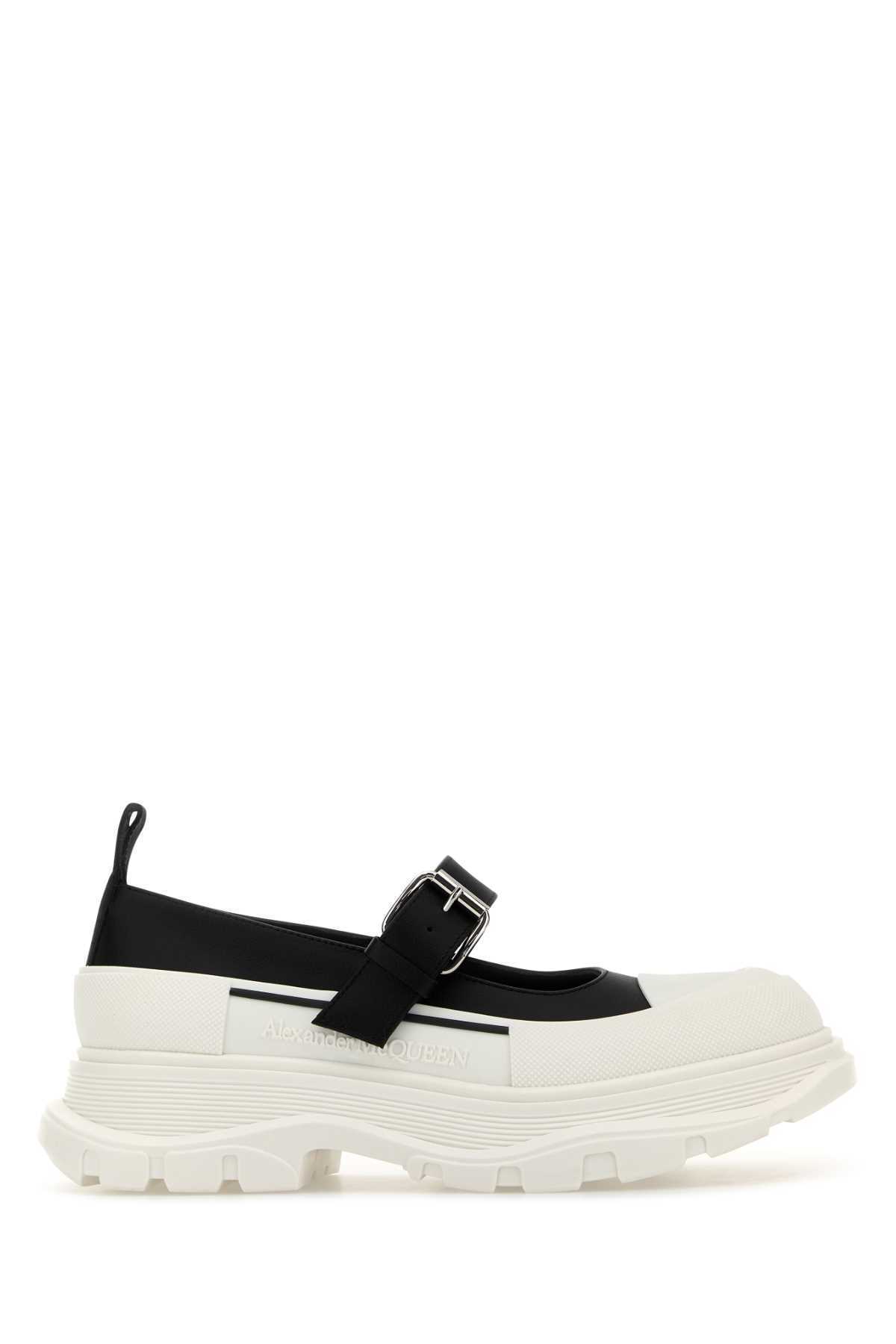 ローファー・オックスフォード ALEXANDER MCQUEEN Two-Tone Leather And Rubber Ballerinas