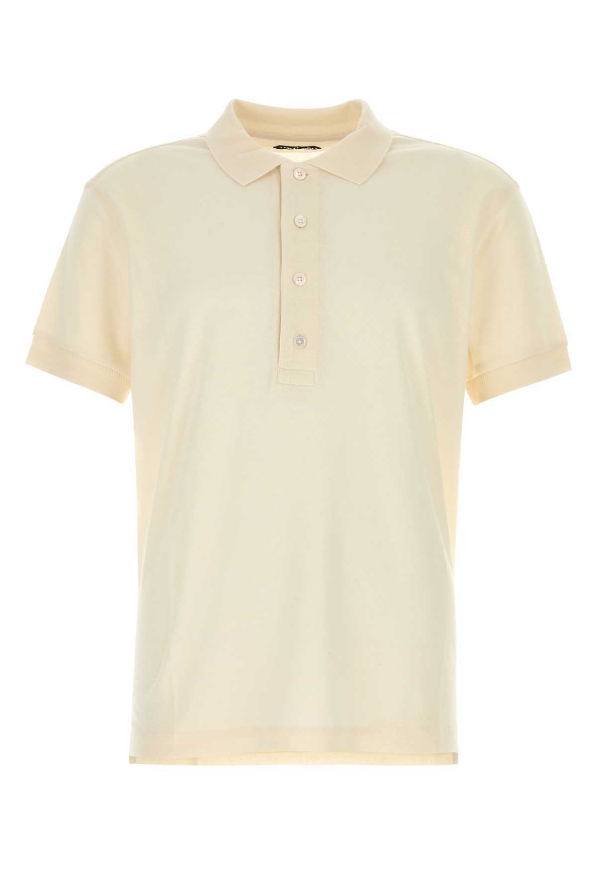 Tシャツ・カットソー TOM FORD Ivory Cotton Blend Polo Shirt
