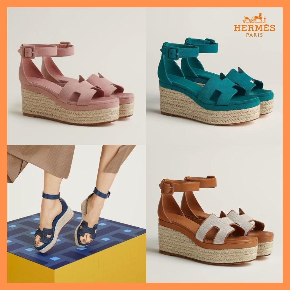 身長盛れる厚底♪【HERMES】エスパドリーユ エルダ サンダル