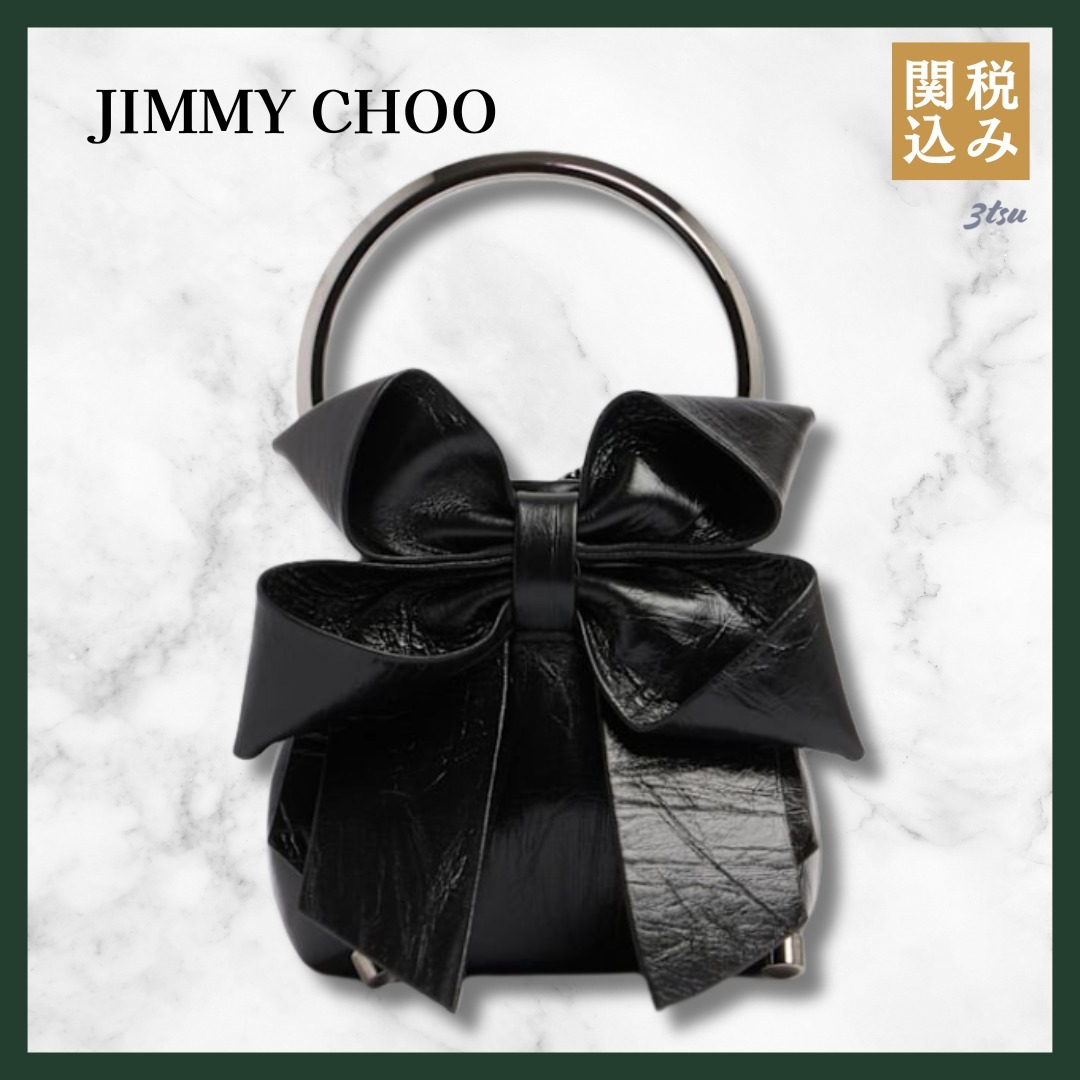 JIMMY CHOO★マイクロ Bon Bon トップハンドルバッグ ブラック