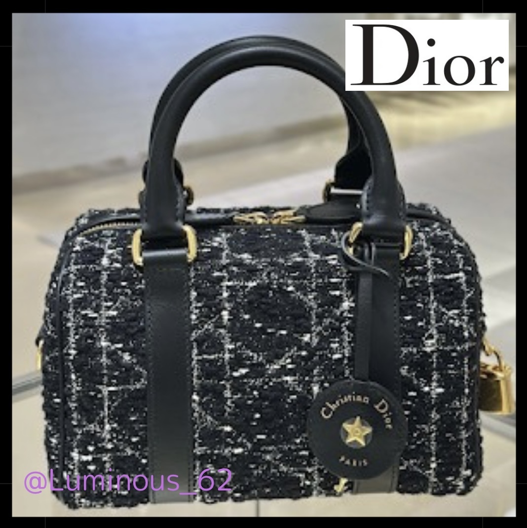 *DIOR* ディオール ツイード ミニ ボストン バッグ ショルダー