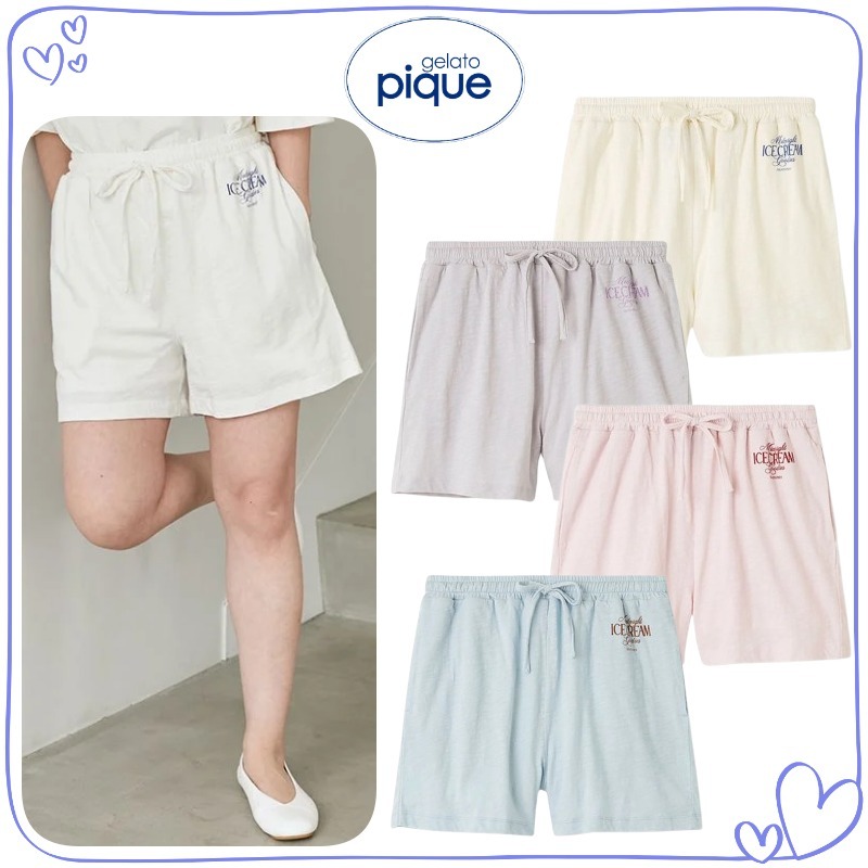 大人気!! gelato pique 接触冷感 ICEワンポイントショートパンツ