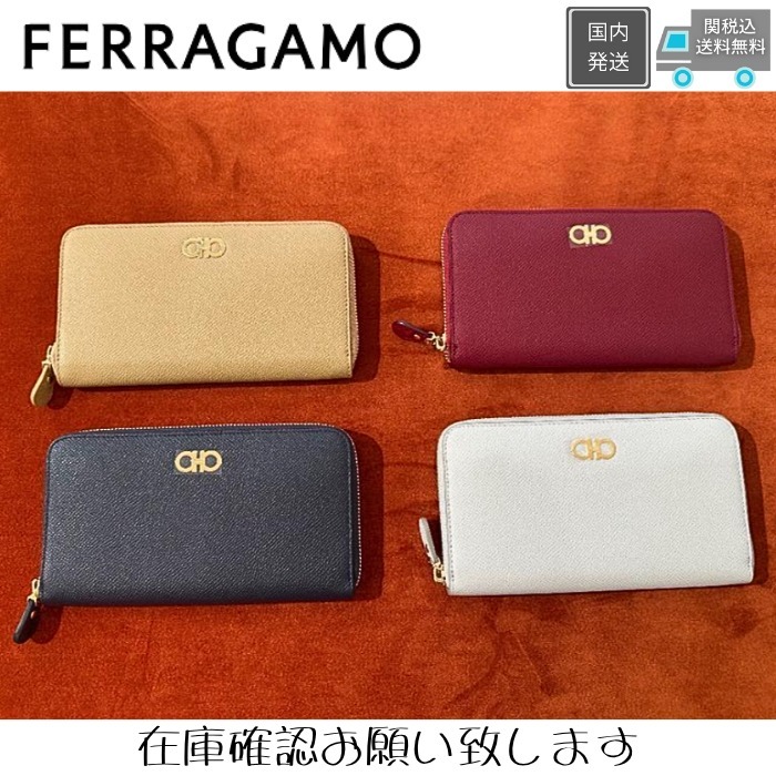 SALE♪関税込【FERRAGAMO】GANCINO ZIP WALLET