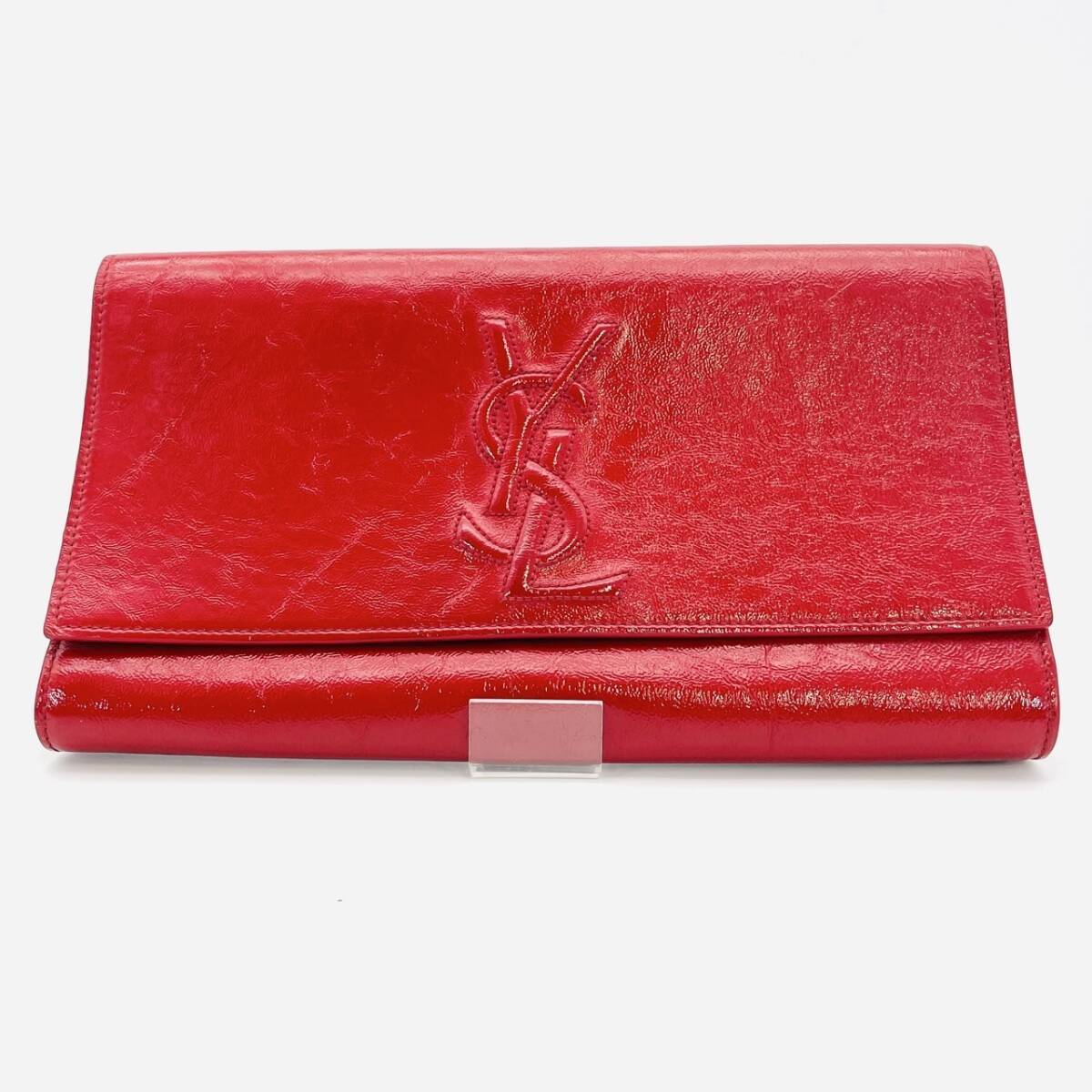 イヴサンローラン SAINT LAURENT クラッチバッグ 赤 レザー