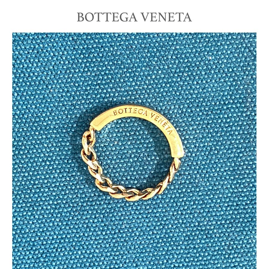 関税込★BottegaVenata★チェーンxプレートのリング