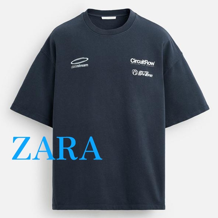 【ZARA】グラフィックプリント スウェットシャツ 6224/441/400