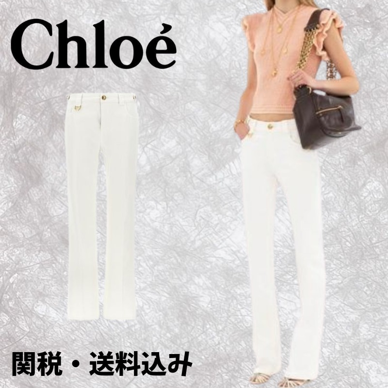 【Chloe】クロエ ストレート ストレッチ デニム ホワイト
