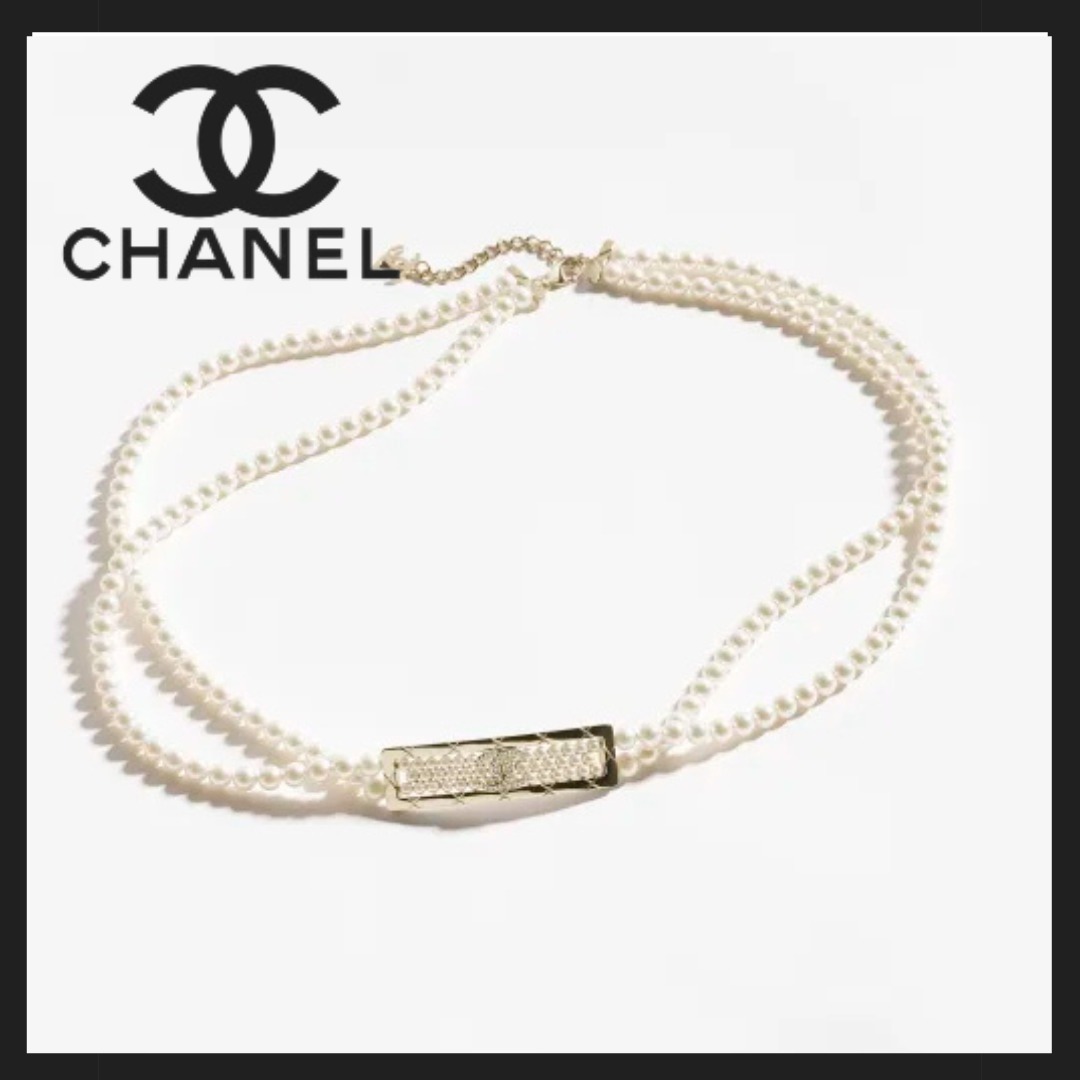 【CHANEL】2連パール チェーンベルト