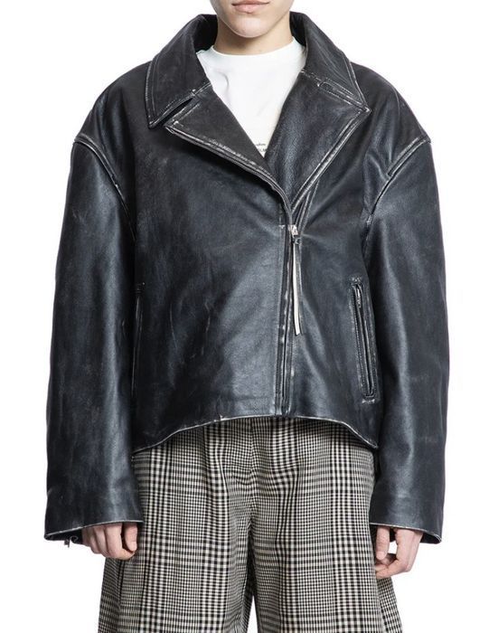 Acne Studios / ヴィンテージ効果 ブラック レザー ジャケット