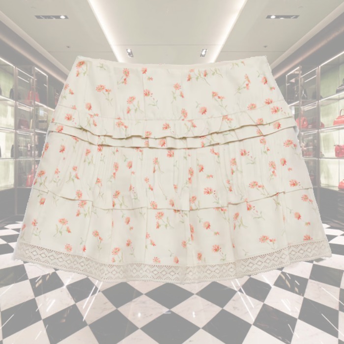 【25AW】新作 花柄リネンミニスカート ◆プラダ◆人気