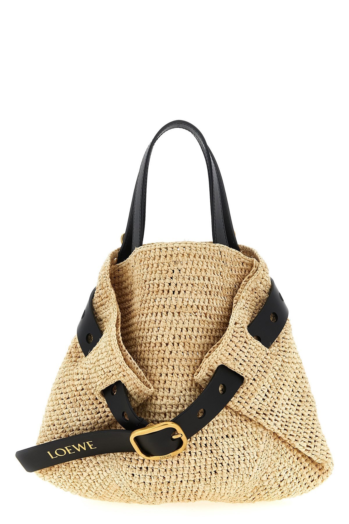 LOEWE パンチホール ショッパー ミニ（ラフィア）