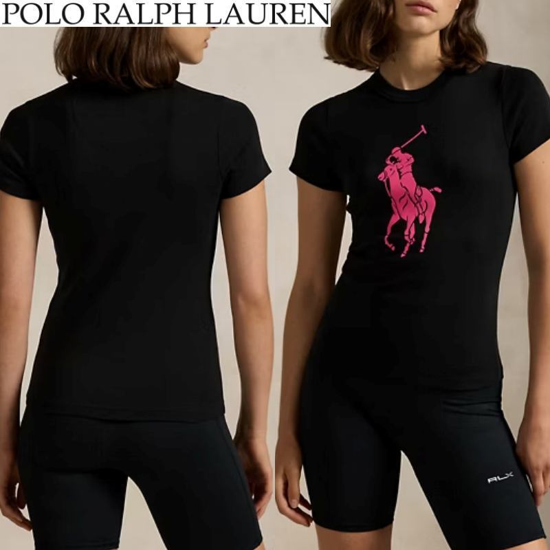 【POLO RALPH LAUREN】Pink PonyコットンクルーネックTシャツ