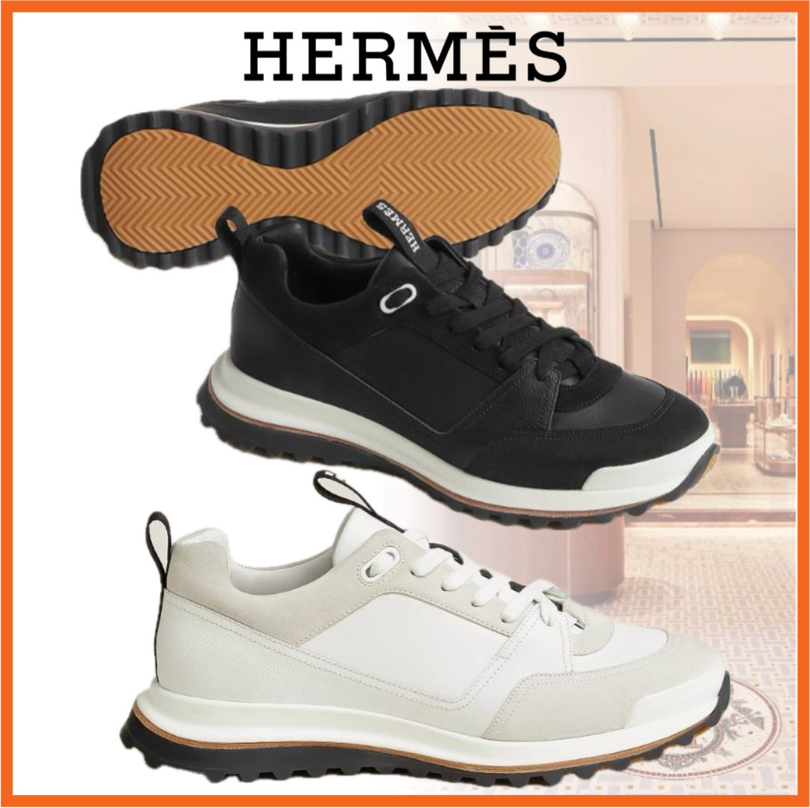 《軽量でかっこいい☆》HERMES Leaderスニーカー リーダー